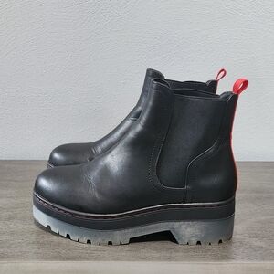 MIA Cayson Black Chelsea Bratz Chunky Heel Platform Pull On Boots Size 7.5